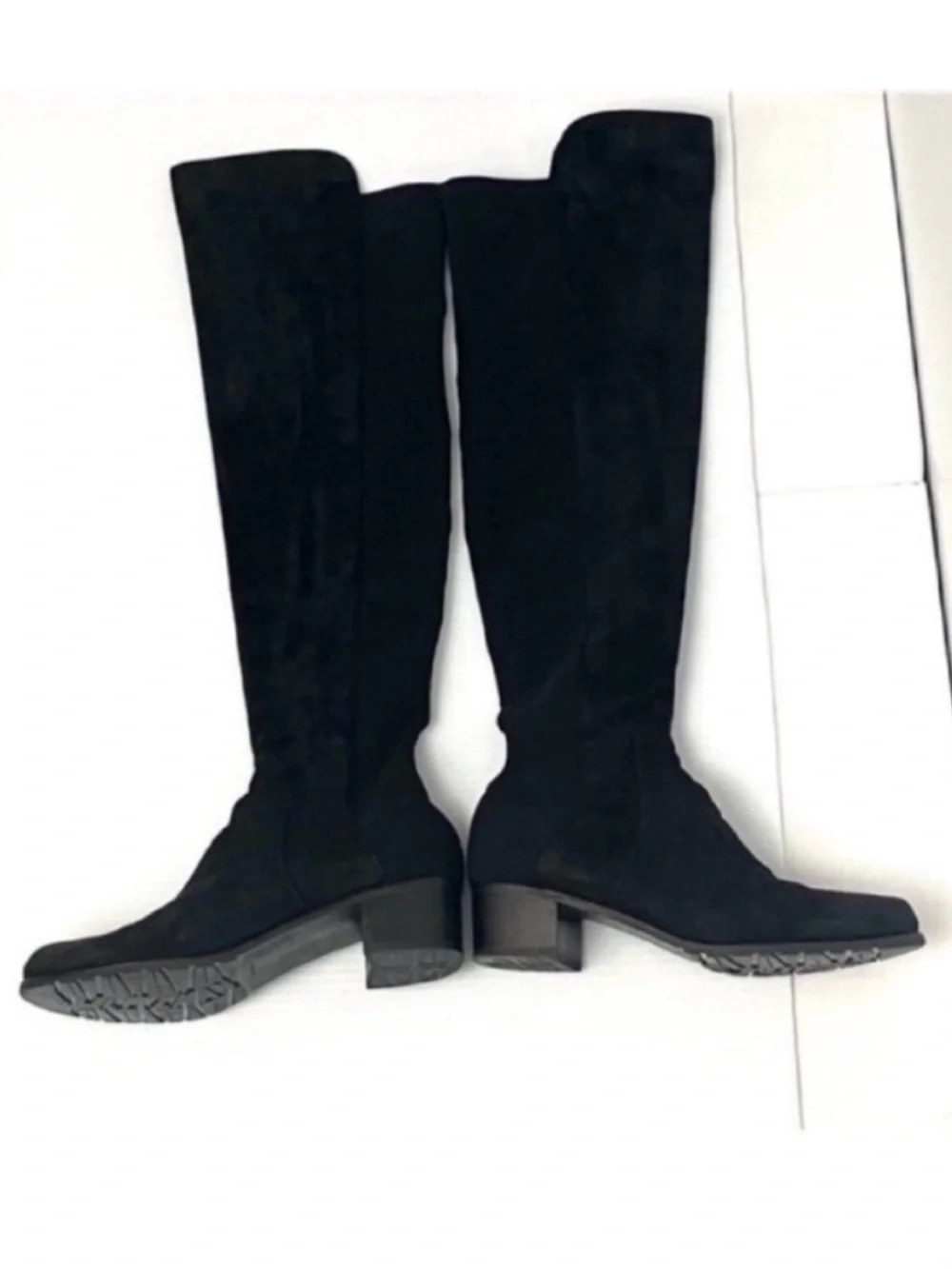 Stuart Weitzman Black Over-the-Knee Suede Boots Size 7.5